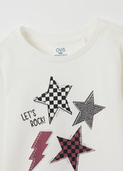 OVS Girls' White Cotton Regular Fit Top