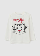 OVS White Pure Cotton Child'S T-Shirt, Regular Fit With A Panda