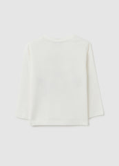 OVS White Pure Cotton Child'S T-Shirt, Regular Fit With A Panda