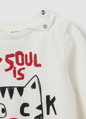 OVS White Pure Cotton Child'S T-Shirt, Regular Fit With A Panda