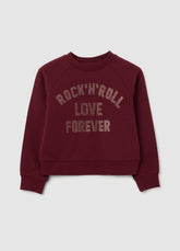 OVS Girls' Red Cotton Sweatshirt, Regular Fit