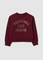 OVS Girls' Red Cotton Sweatshirt, Regular Fit