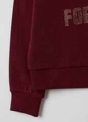 OVS Girls' Red Cotton Sweatshirt, Regular Fit