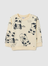 OVS Beige Regular Fit Pure Cotton Baby Sweatshirt