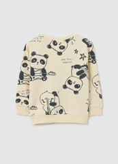 OVS Beige Regular Fit Pure Cotton Baby Sweatshirt