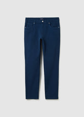 OVS Slim Fit Blue Stretch Cotton Trousers