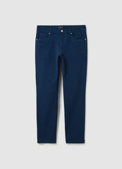OVS Slim Fit Blue Stretch Cotton Trousers
