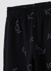 OVS Girls' Regular Fit Pure Black Cotton Trousers