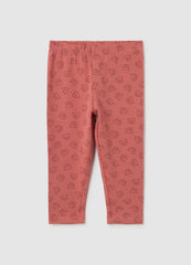 OVS Elasticated Red Cotton Leggings For Girls