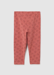 OVS Elasticated Red Cotton Leggings For Girls
