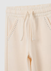 OVS Girls' Jogger Trousers In Pure Beige Cotton