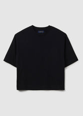 OVS Black Cotton Blend Boxy Fit T-Shirt