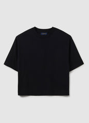 OVS Black Cotton Blend Boxy Fit T-Shirt