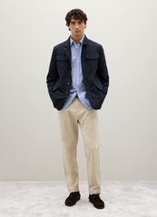 OVS Beige Stretch Cotton Trousers With Carrot Fit