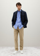 OVS Beige Regular Fit Stretch Cotton Trousers