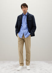 OVS Beige Regular Fit Stretch Cotton Trousers