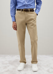 OVS Beige Regular Fit Stretch Cotton Trousers
