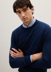 OVS Blue Jumper In Cotton And Polyamide Blend