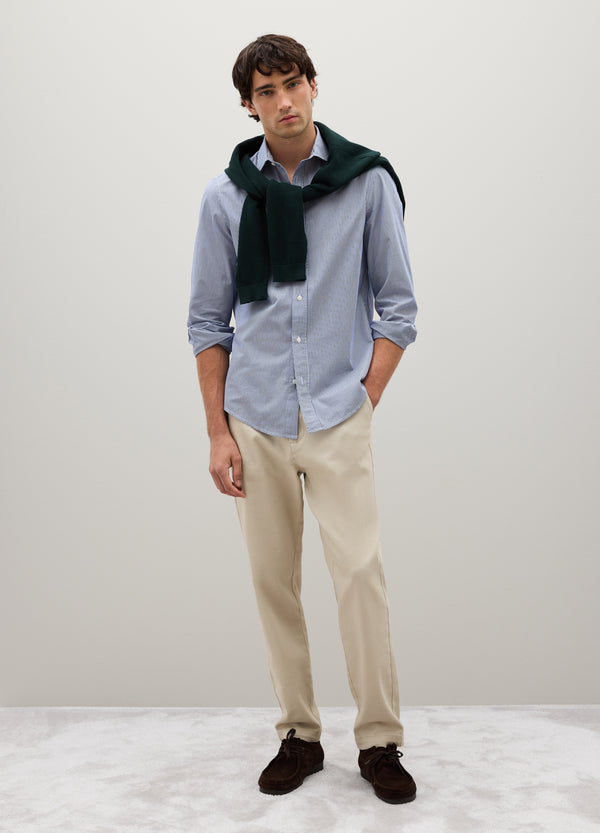 OVS Regular Fit Blue Pure Cotton Shirt