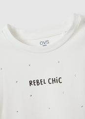 OVS Girls' White Regular Fit Stretch Cotton Top