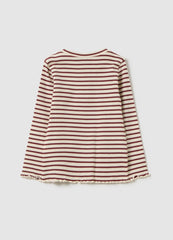 OVS Striped Stretch Cotton Baby Bear T-Shirt