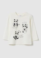 OVS White Pure Cotton Children'S T-Shirt Regular Fit