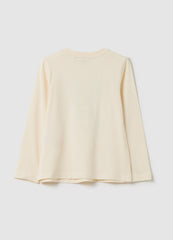 OVS Girls' Regular Fit Beige Pure Cotton T-Shirt With Print