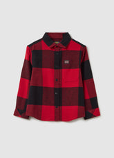 OVS Regular Fit Kids' Red Checkered Pure Cotton Shirt