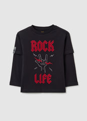 OVS Black Long-Sleeve T-Shirt For Kids