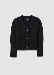 OVS Girls' Black Cotton Blend Cardigan