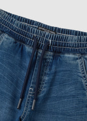 OVS Kids' Blue Cotton Jog Denim Regular Fit