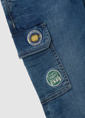 OVS Kids' Blue Cotton Jog Denim Regular Fit