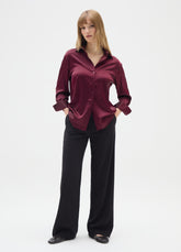 OVS Long Sleeve Red Satin Shirt