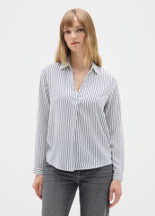 OVS White Striped Viscose Shirt