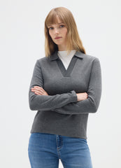 OVS Grey Long-Sleeve Polo