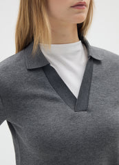 OVS Grey Long-Sleeve Polo