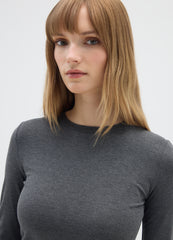 OVS Grey Long-Sleeve Shirt In Stretch Viscose