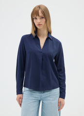 OVS Long Sleeve Blue Viscose Shirt