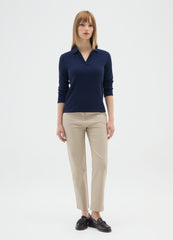 OVS Long Sleeve Stretch Blue Polo