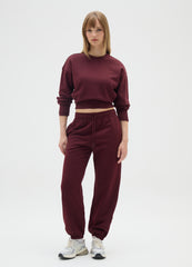 OVS Burgundy Cotton Blend Sweatshirt With Regular Fit