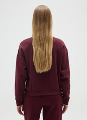OVS Burgundy Cotton Blend Sweatshirt With Regular Fit