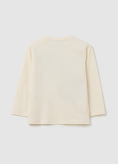 OVS Beige Pure Cotton Kids' T-Shirt With Print