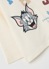 OVS Beige Pure Cotton Kids' T-Shirt With Print