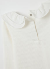 OVS White Stretch Cotton T-Shirt For Girls Regular Fit