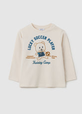 OVS Children'S Beige Pure Cotton T-Shirt With Print