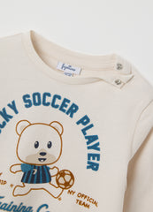 OVS Children'S Beige Pure Cotton T-Shirt With Print