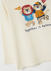 OVS Pure Cotton Beige Regular Fit Baby T-Shirt