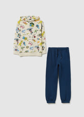 OVS Children'S Sweatshirt And Trousers Set In Pure Multicolour Cotton