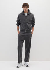 OVS Black Cotton Blend Hoodie With Zip