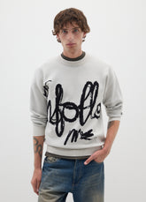 OVS Grey Regular Fit Jumper With Lettering